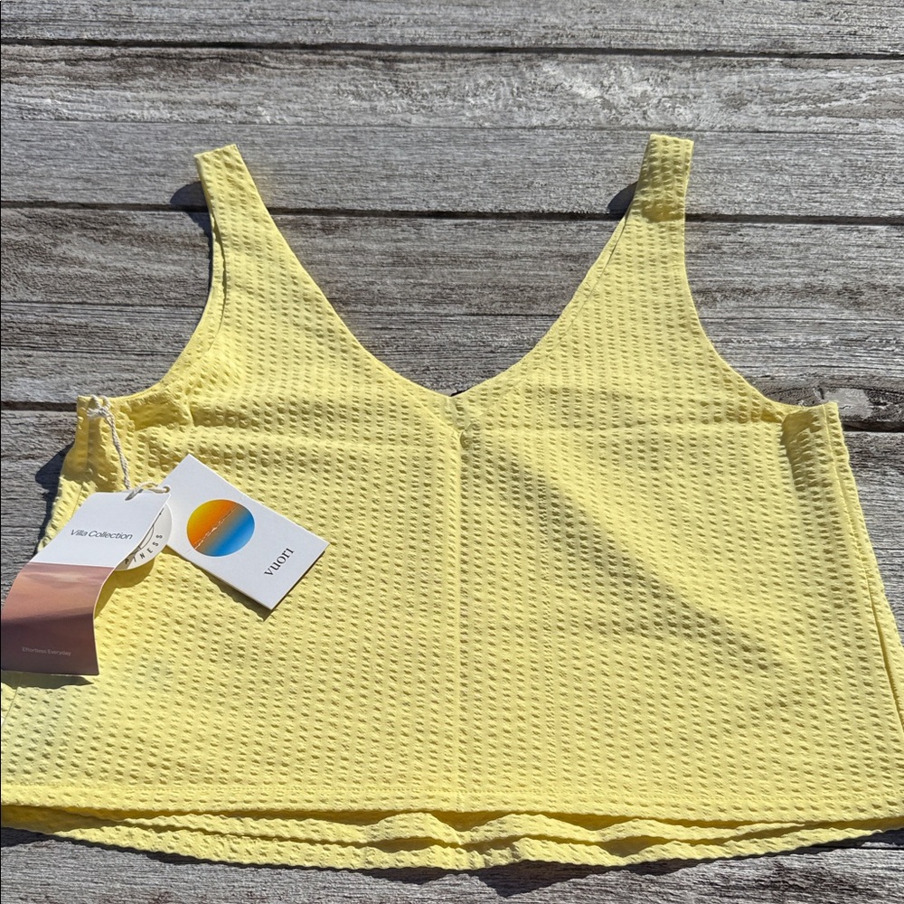 Vuori Villa Textured Crop Tank Sunlight Yellow Women's Large (L) NWT‎ 🌞💛